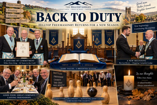 30th Sept 2026 - Back to Duty – Hilltop Freemasonry Gets Back in the Saddle