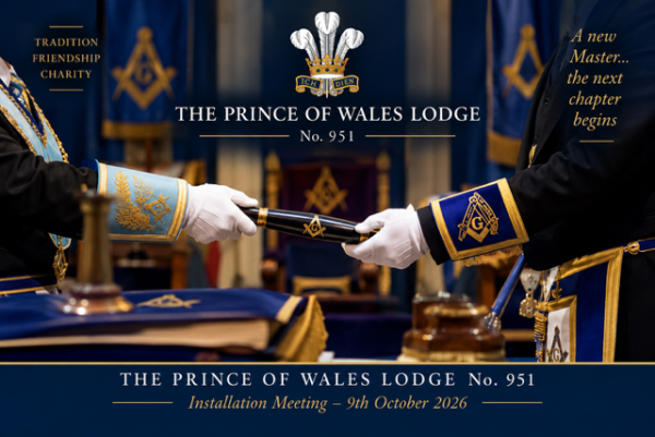 12 October 2026 - A New Chapter Begins at the Prince of Wales Lodge: Andy Cartlidge Installed as Worshipful Master