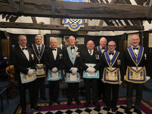 5 Feb 2024 - members of The Prince of Wales Lodge visit Royal Gloucestershire